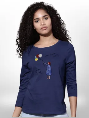 Ladies Colorful Printed T-shirt 4 Quarter Sleeve