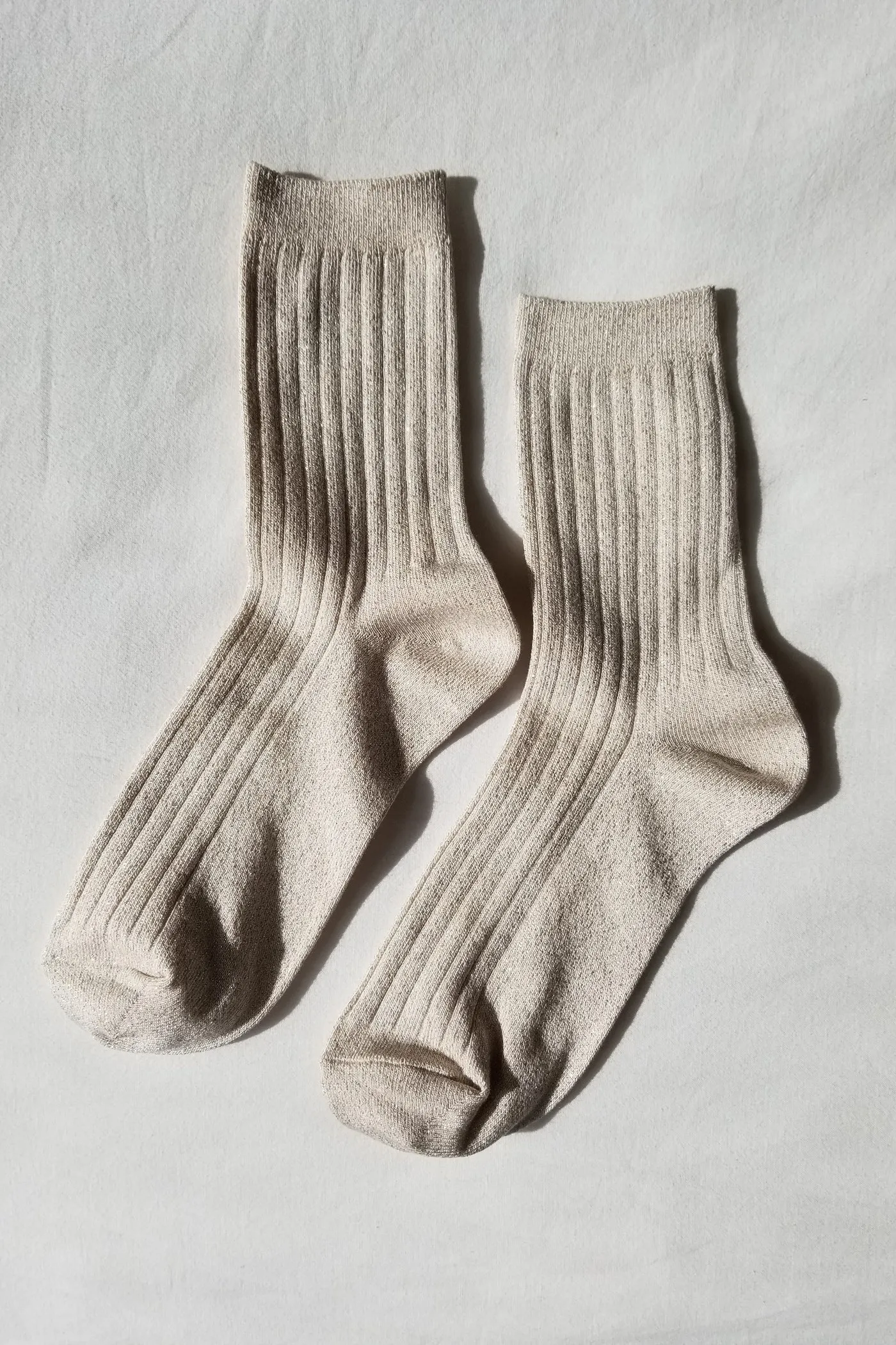 Le Bon Shoppe Her Socks - Ivory Gold Glitter