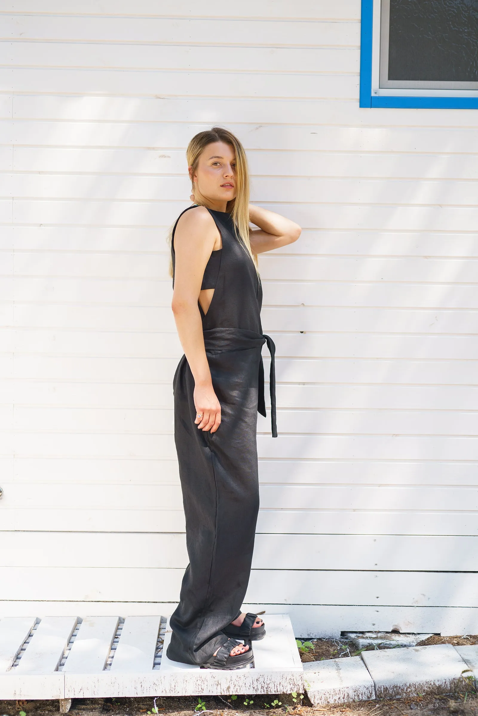 Linen Jumpsuit with Belt