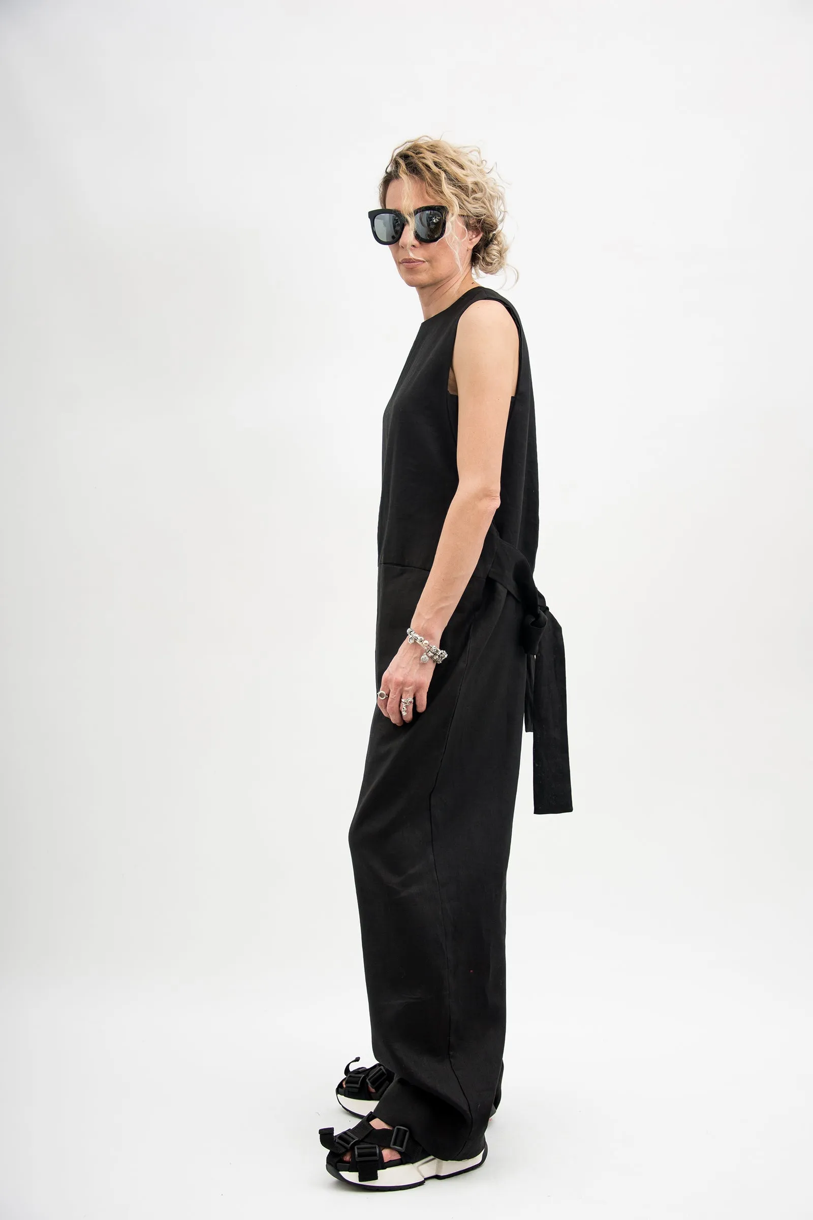 Linen Jumpsuit with Belt