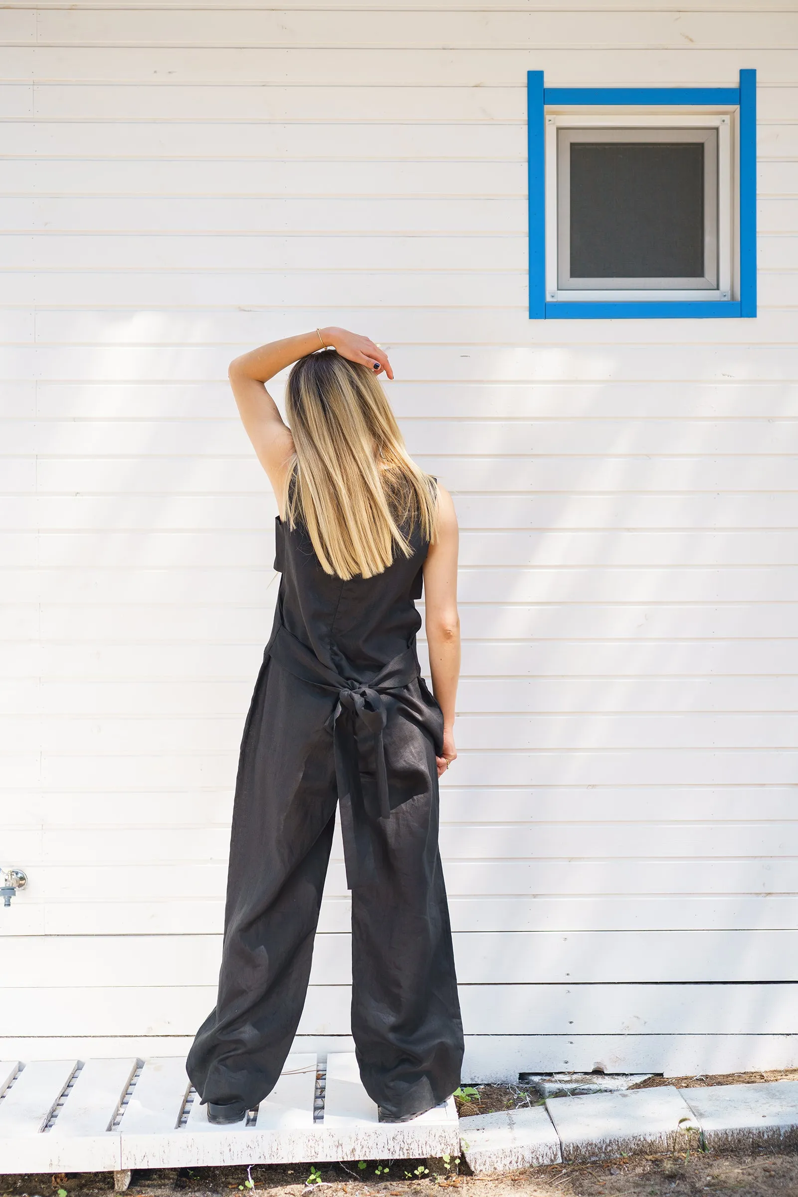 Linen Jumpsuit with Belt