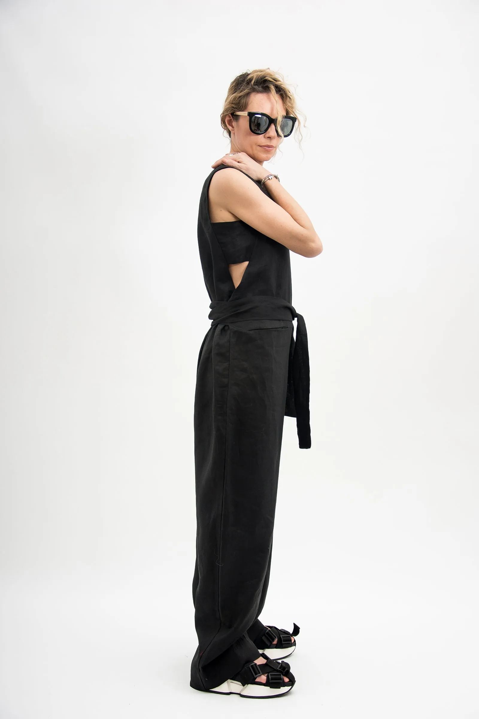 Linen Jumpsuit with Belt
