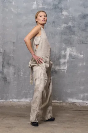 Linen Jumpsuit with Belt