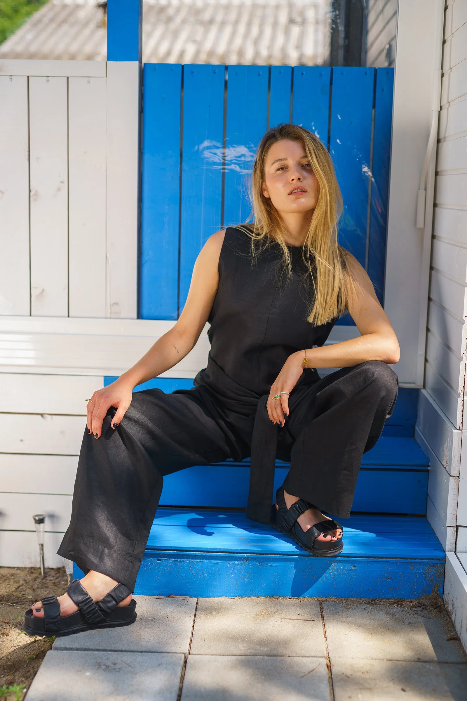 Linen Jumpsuit with Belt