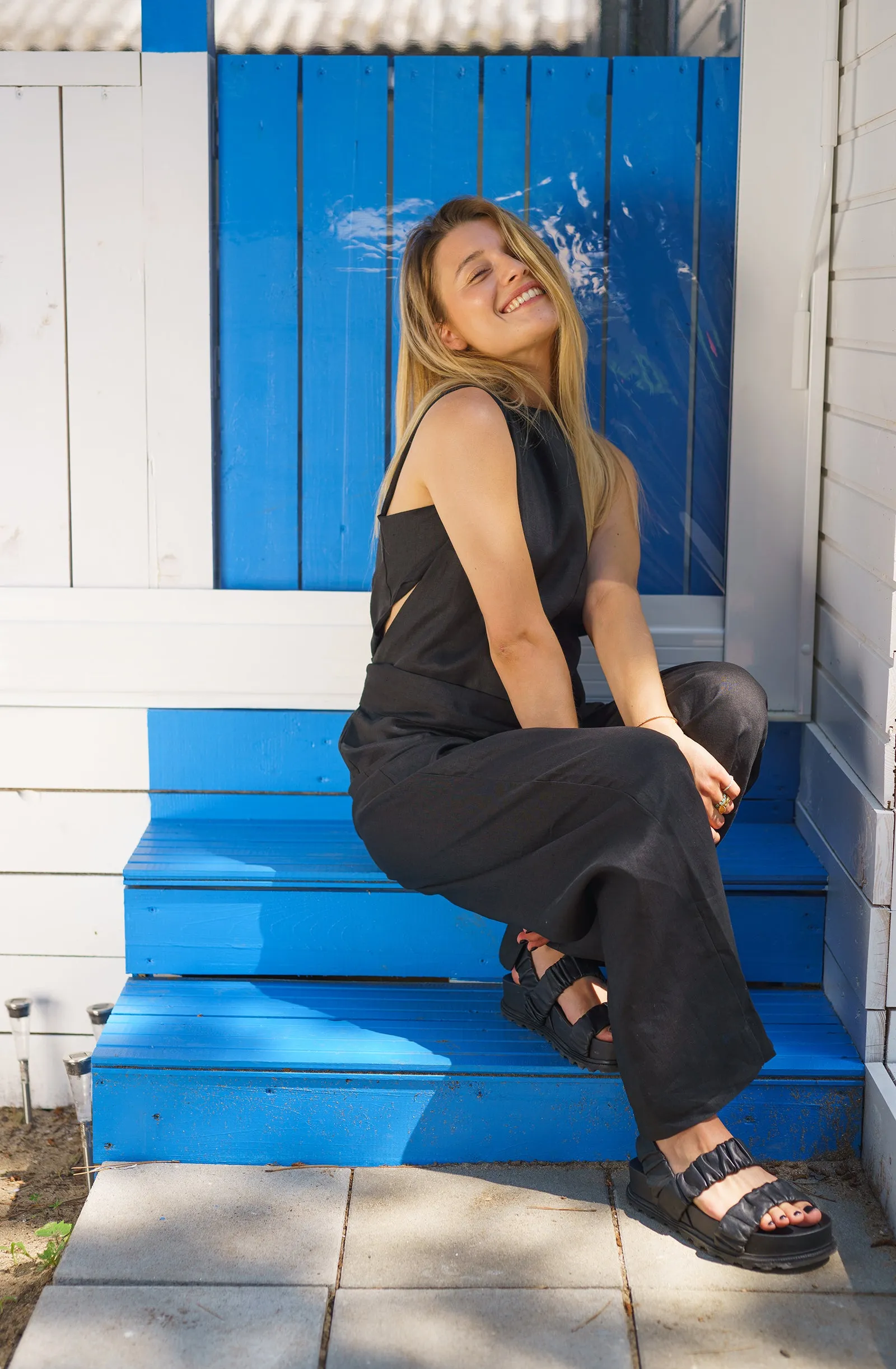 Linen Jumpsuit with Belt