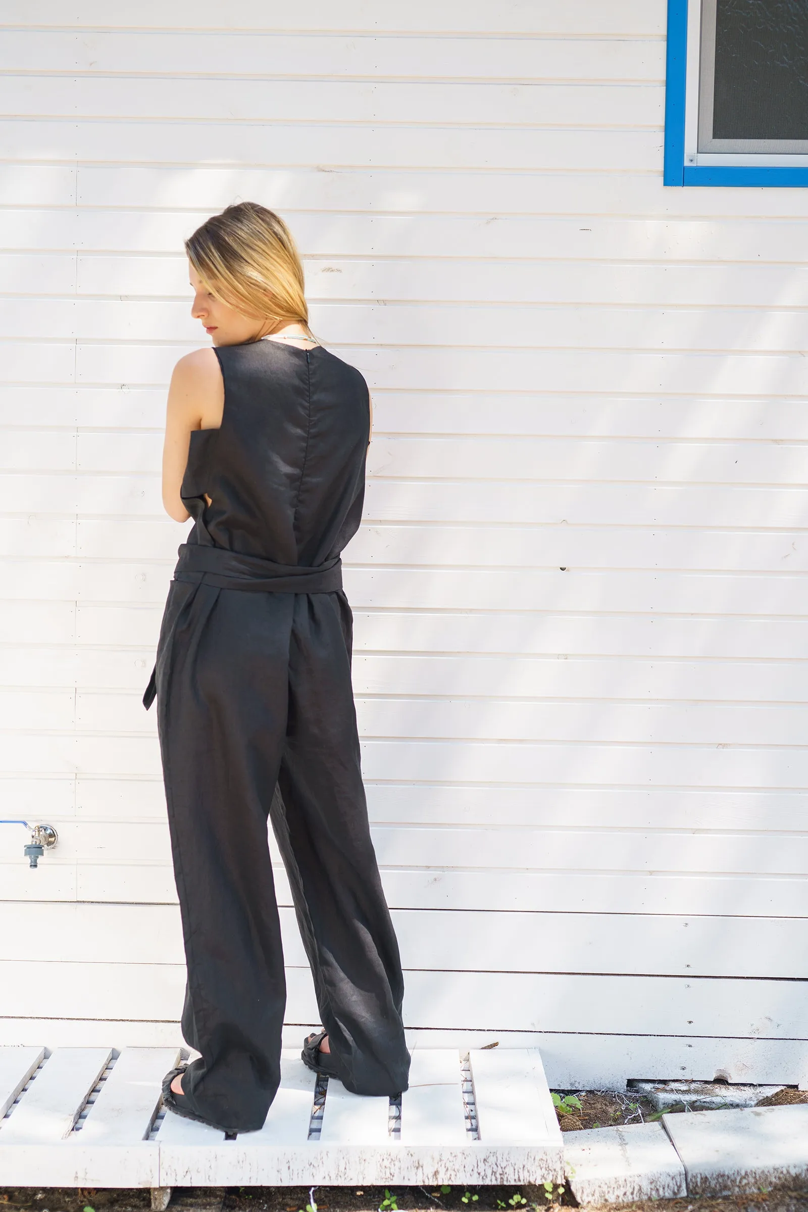 Linen Jumpsuit with Belt