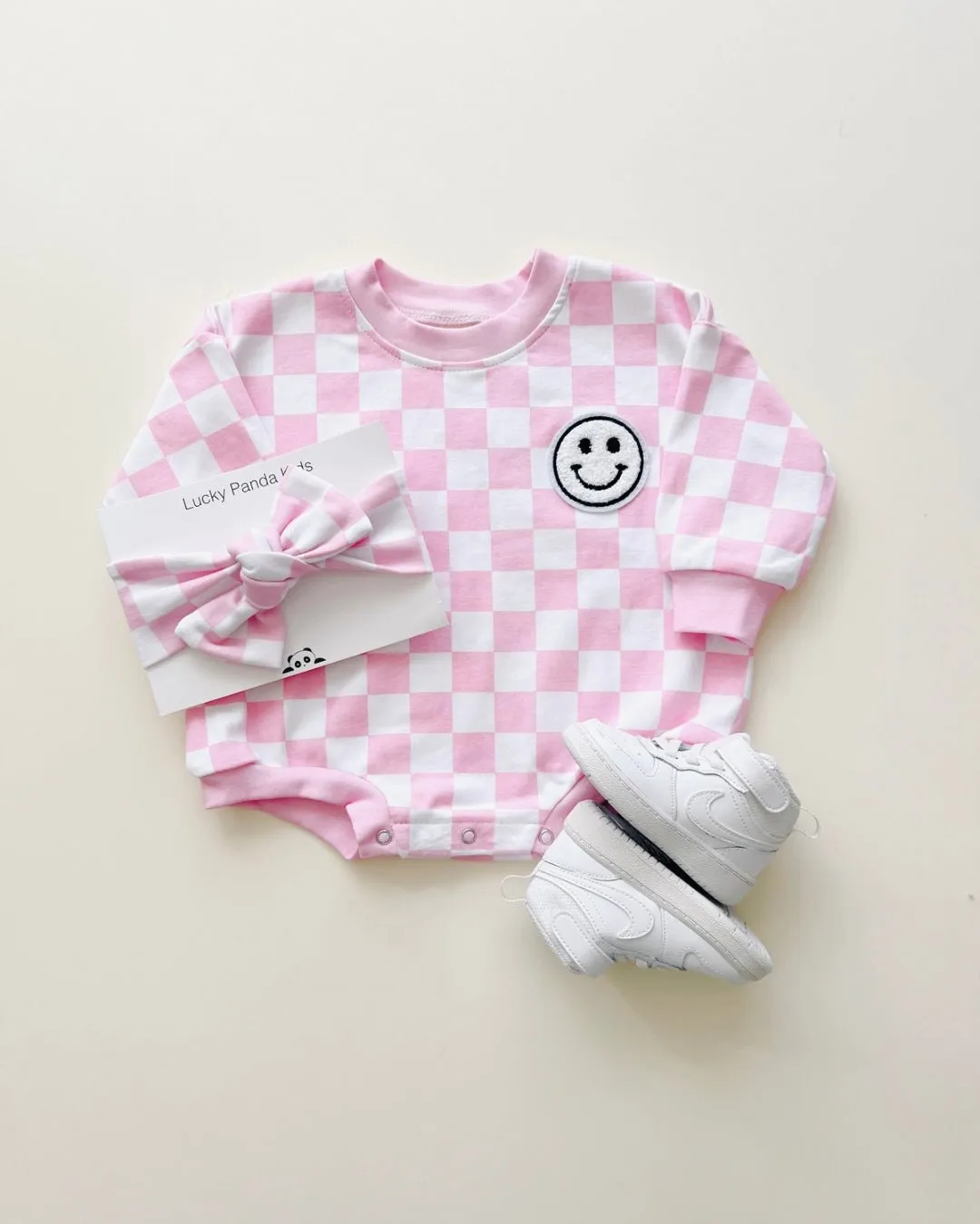 LPK Bubble Romper - Checkered Smiley
