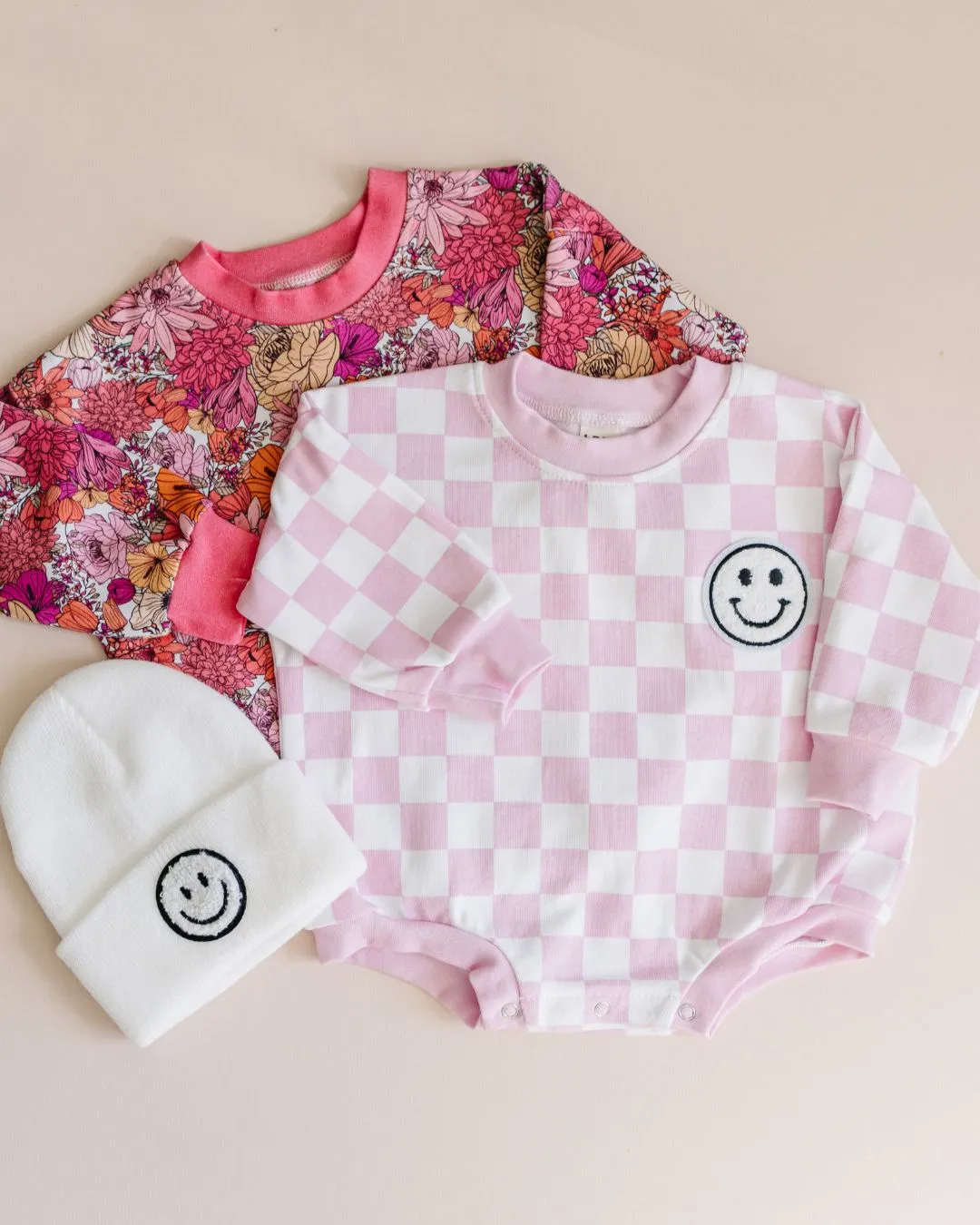 LPK Bubble Romper - Checkered Smiley