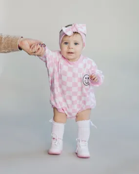 LPK Bubble Romper - Checkered Smiley