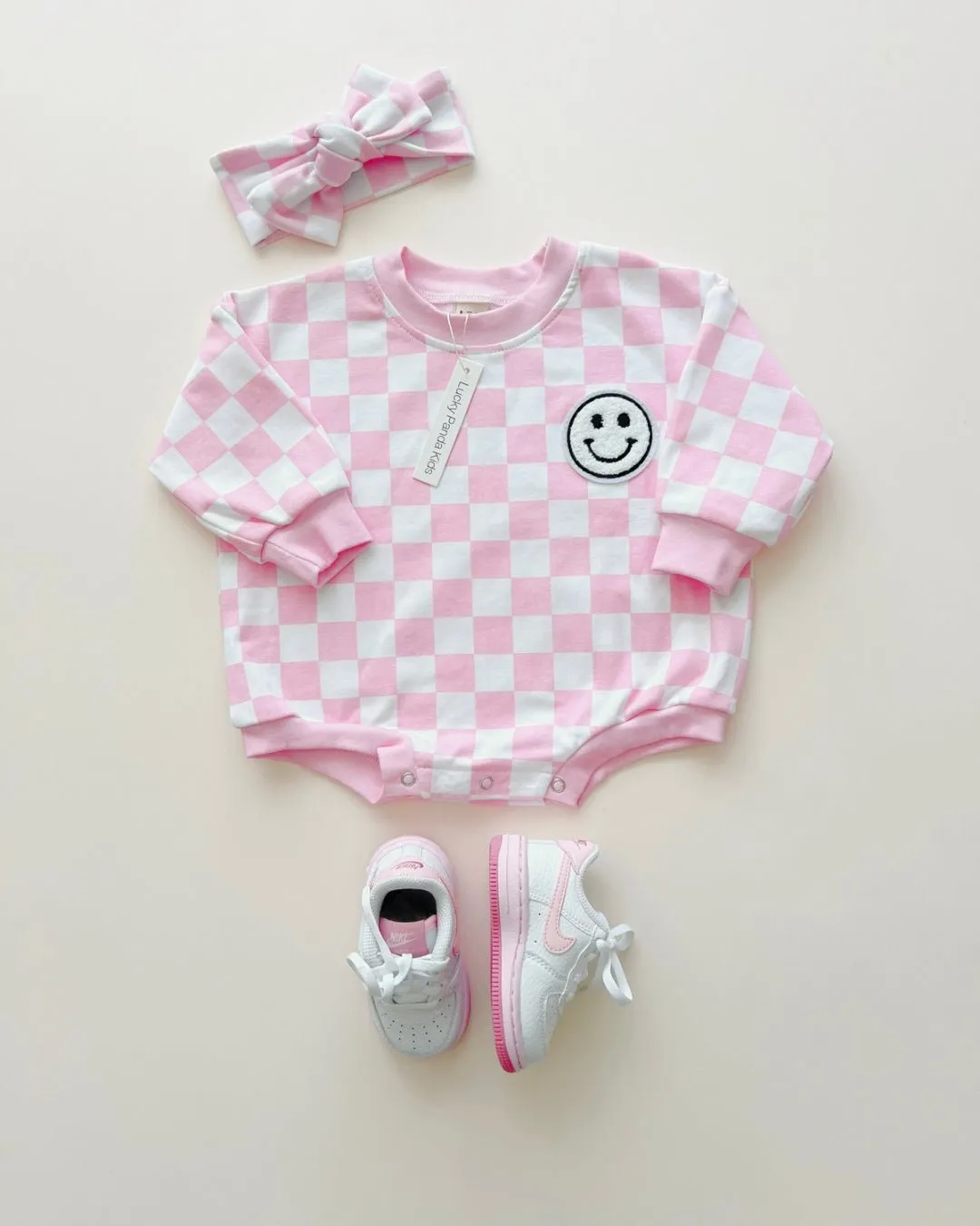 LPK Bubble Romper - Checkered Smiley