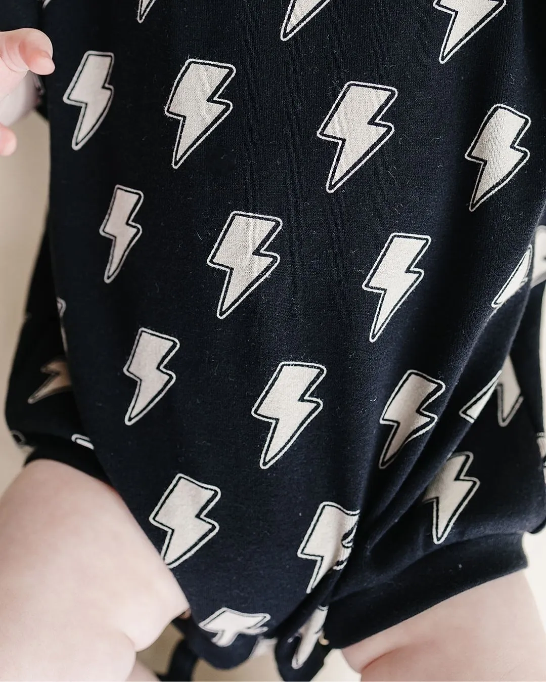 LPK Short Sleeve Bubble Romper - Black Bolts
