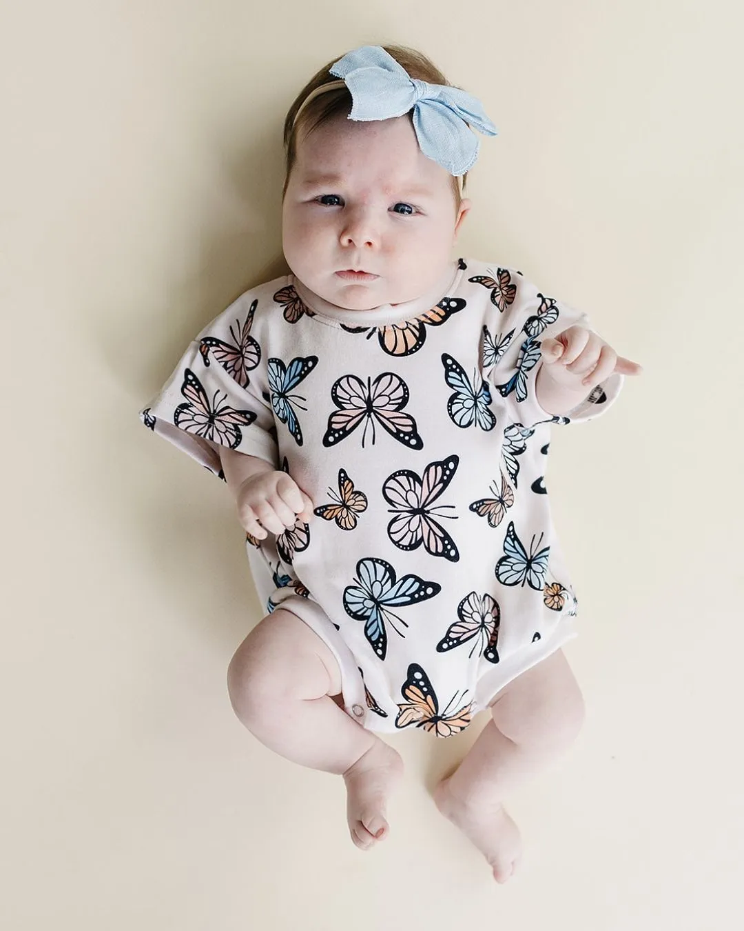 LPK Short Sleeve Bubble Romper - Butterflies