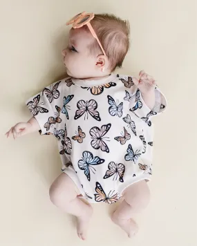 LPK Short Sleeve Bubble Romper - Butterflies