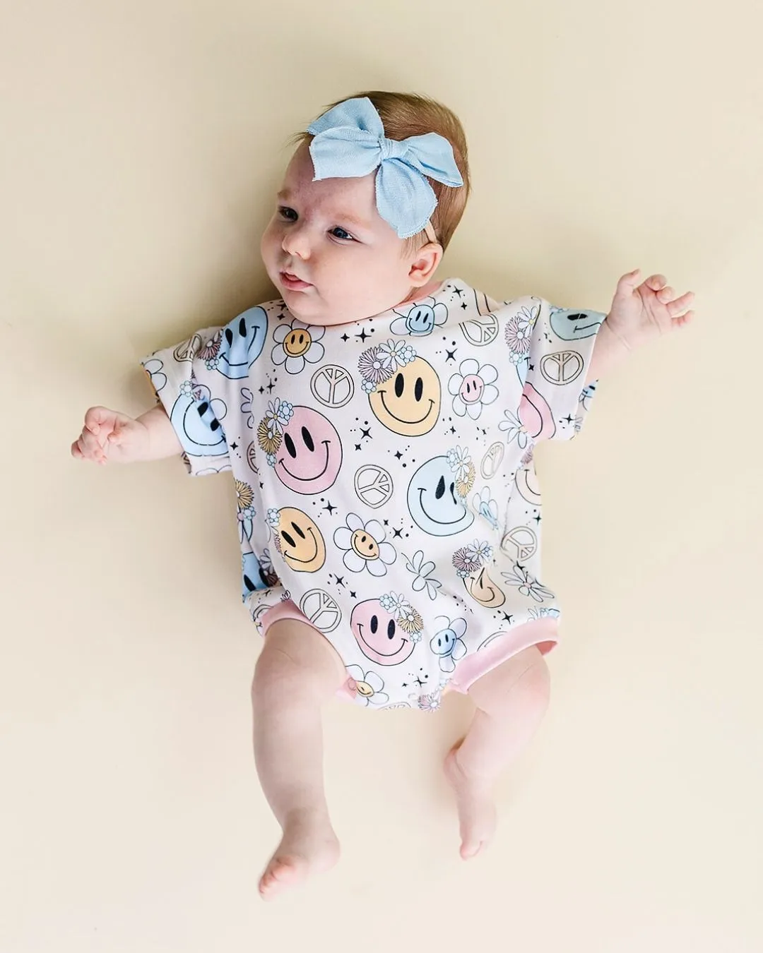 LPK Short Sleeve Bubble Romper - Groovy Girl