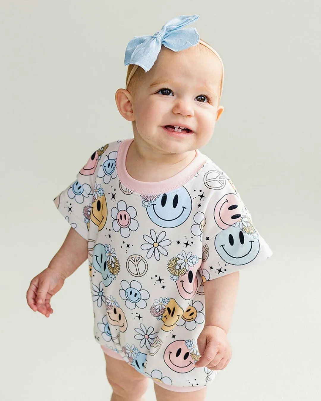 LPK Short Sleeve Bubble Romper - Groovy Girl
