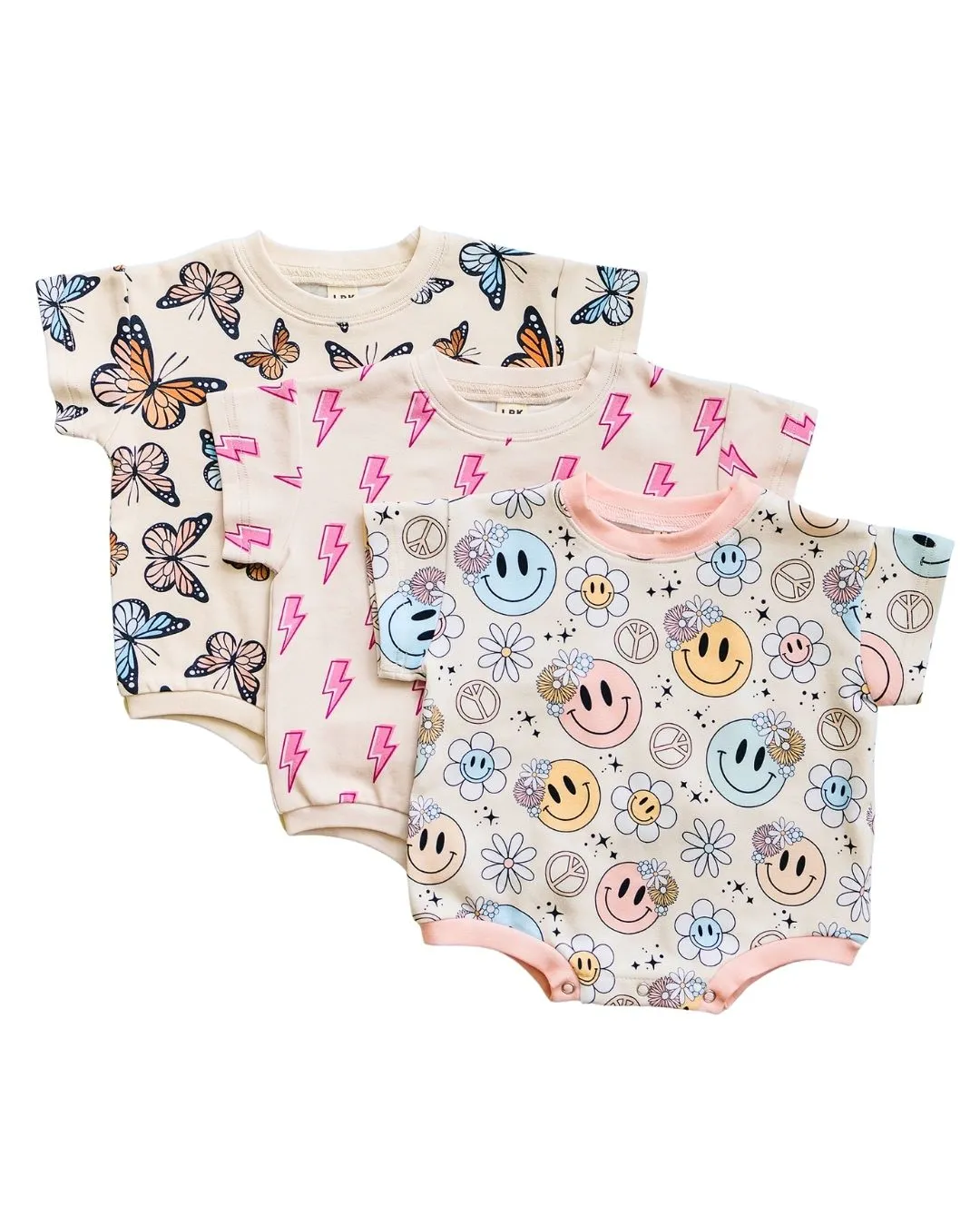LPK Short Sleeve Bubble Romper - Groovy Girl