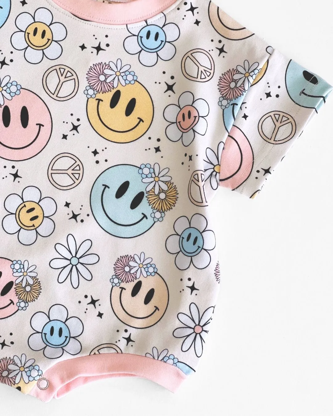LPK Short Sleeve Bubble Romper - Groovy Girl