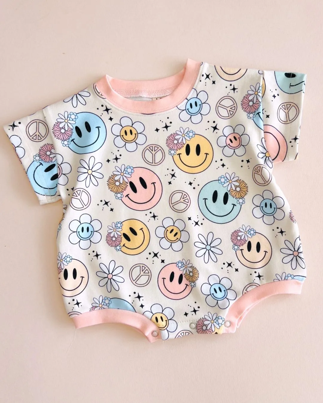 LPK Short Sleeve Bubble Romper - Groovy Girl