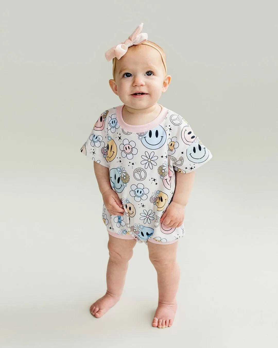 LPK Short Sleeve Bubble Romper - Groovy Girl