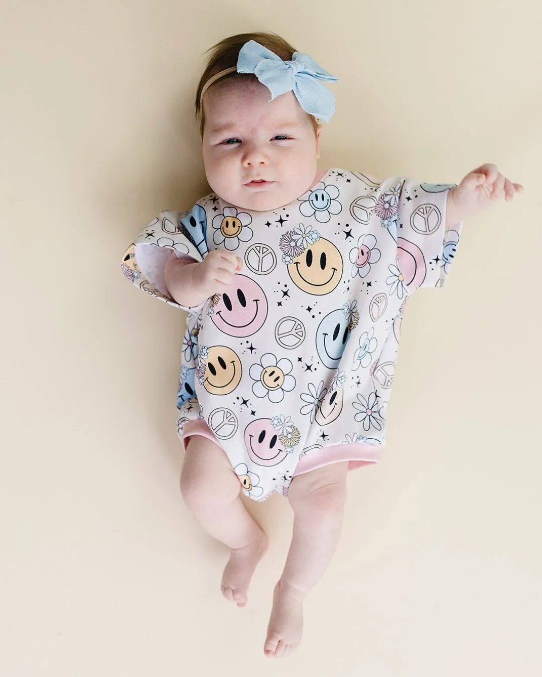 LPK Short Sleeve Bubble Romper - Groovy Girl
