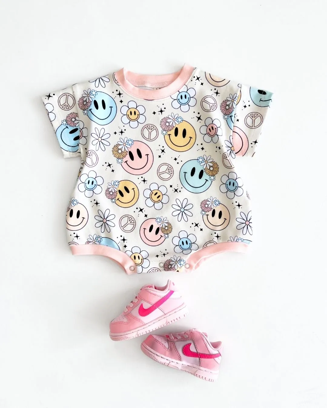 LPK Short Sleeve Bubble Romper - Groovy Girl