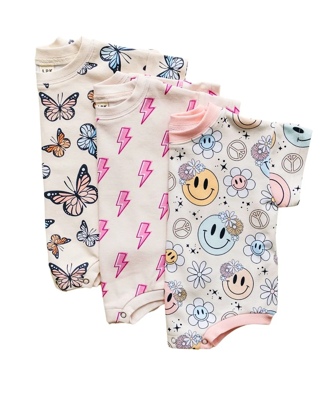 LPK Short Sleeve Bubble Romper - Groovy Girl