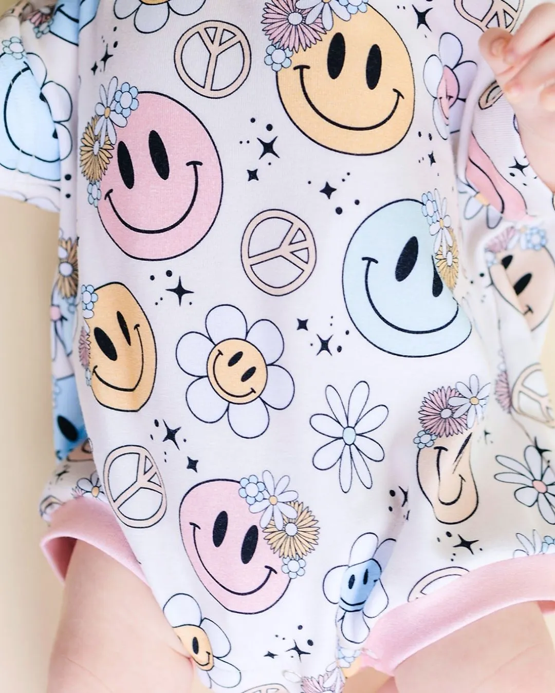 LPK Short Sleeve Bubble Romper - Groovy Girl