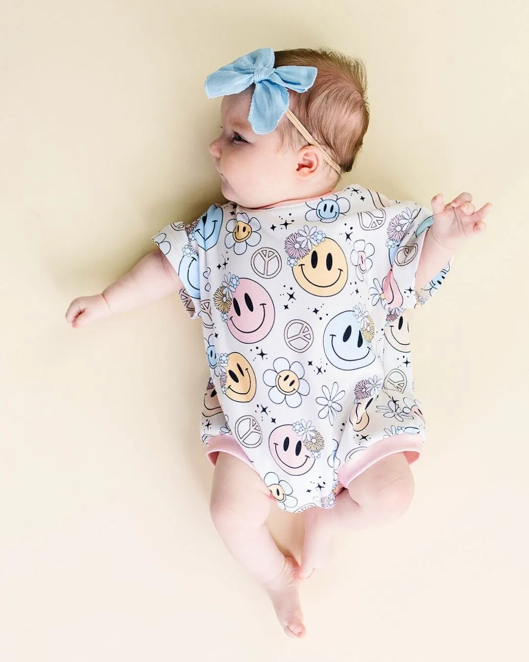 LPK Short Sleeve Bubble Romper - Groovy Girl