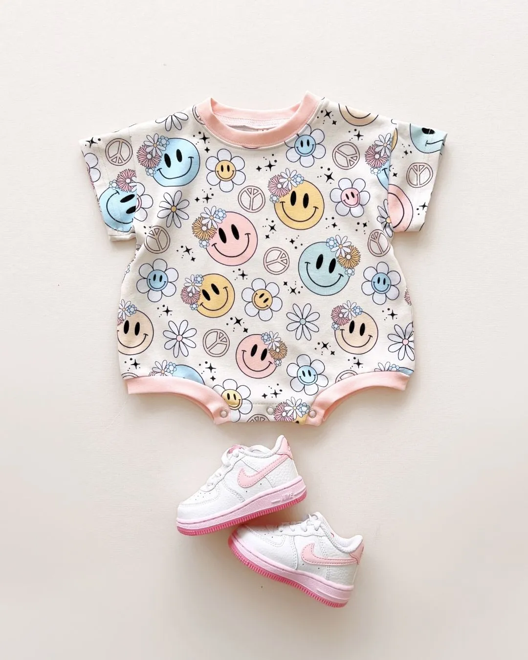 LPK Short Sleeve Bubble Romper - Groovy Girl