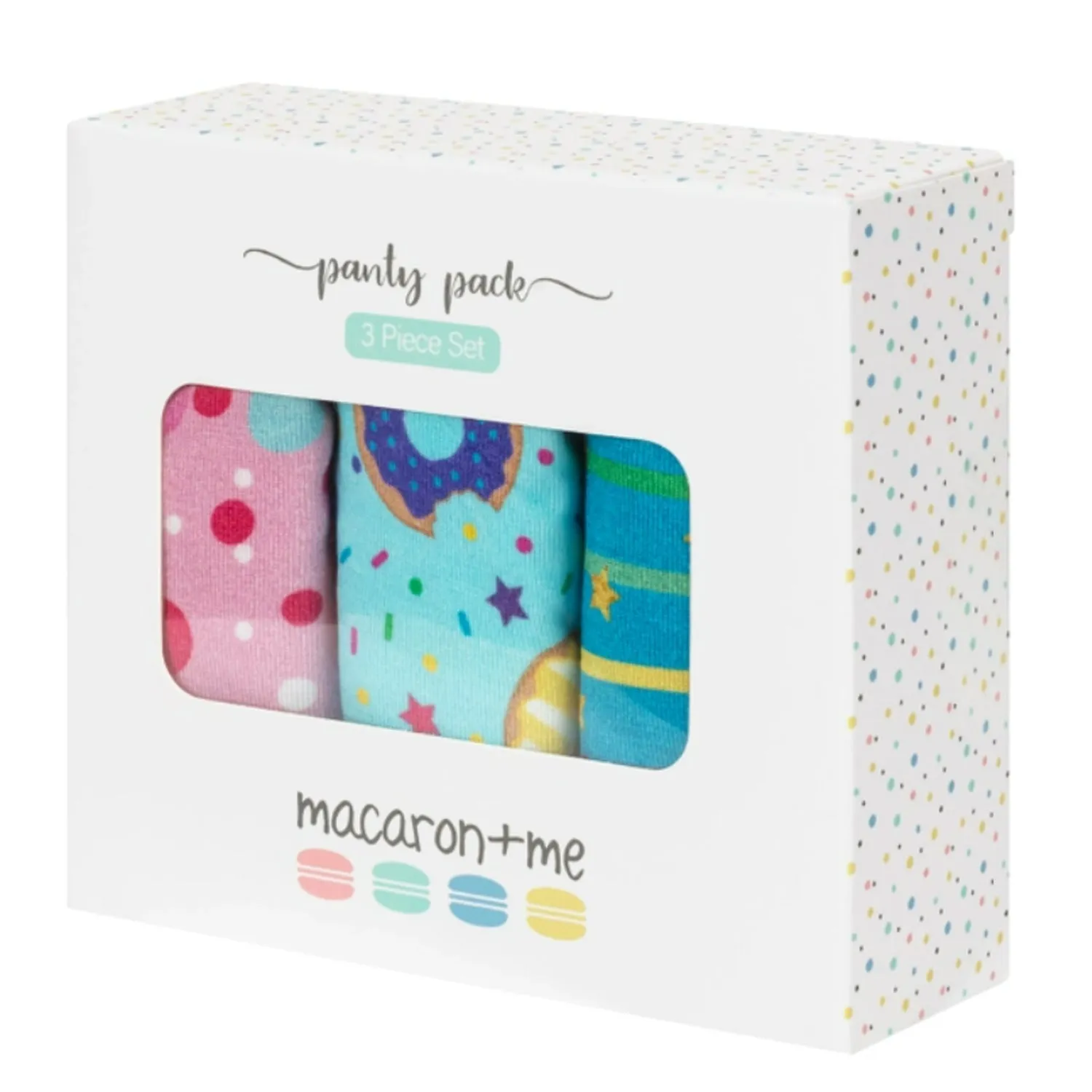 Macaron   Me Bamboo Girls Underwear Set - Turquoise Donuts