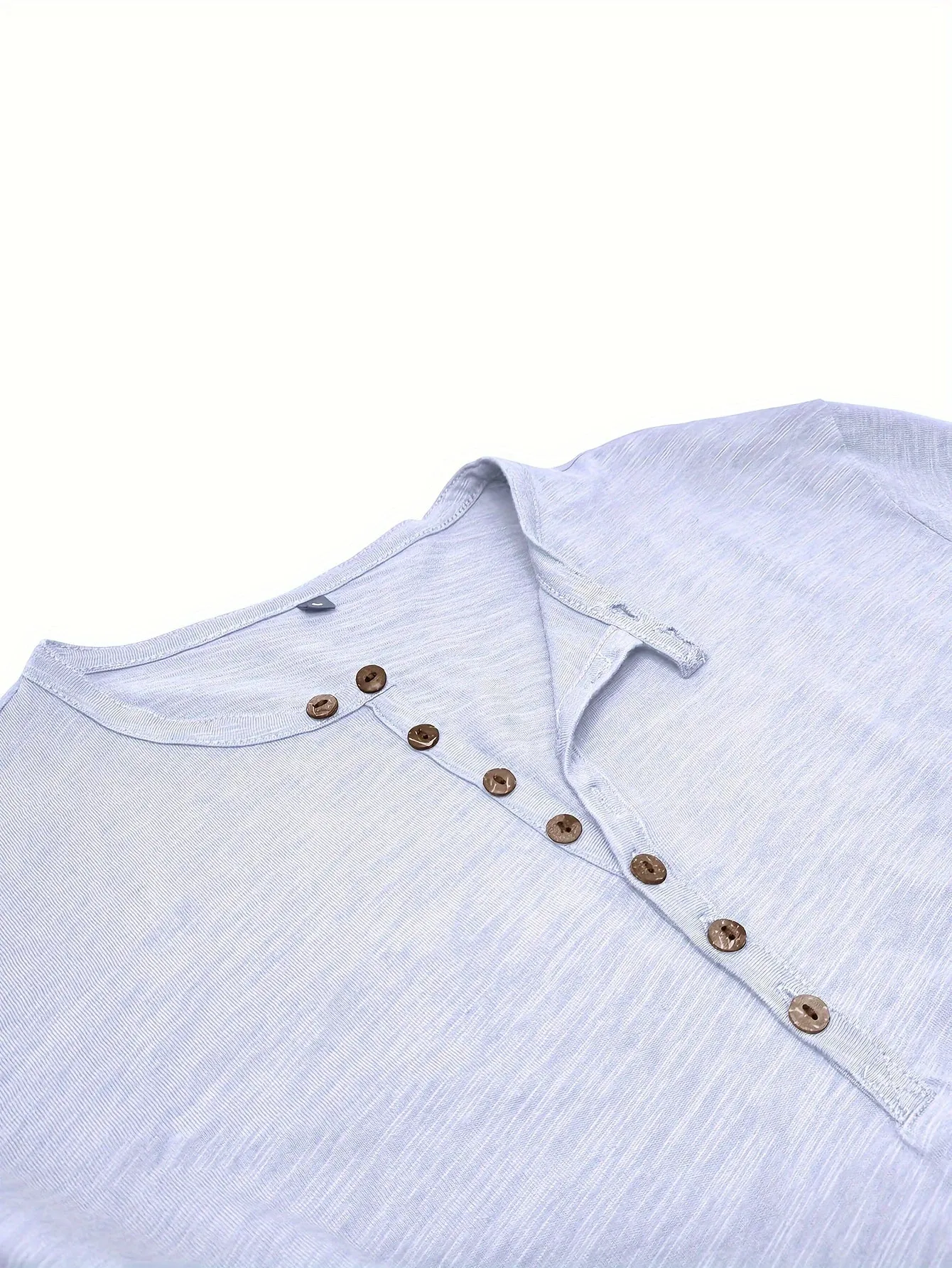 ManWarm - Heren Lange Mouw Casual Henley Shirt met Knopdetail