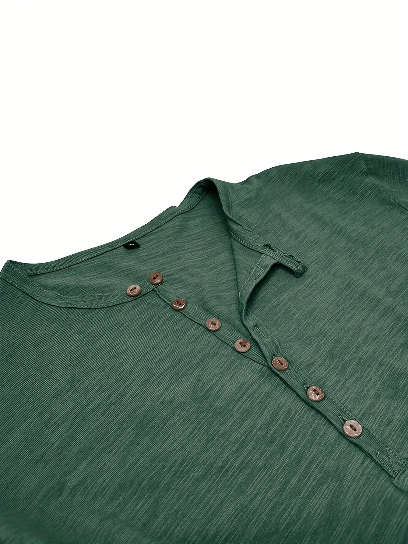 ManWarm - Heren Lange Mouw Casual Henley Shirt met Knopdetail