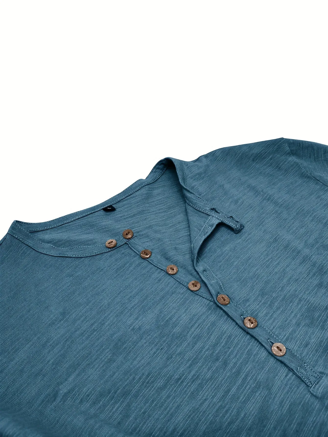 ManWarm - Heren Lange Mouw Casual Henley Shirt met Knopdetail