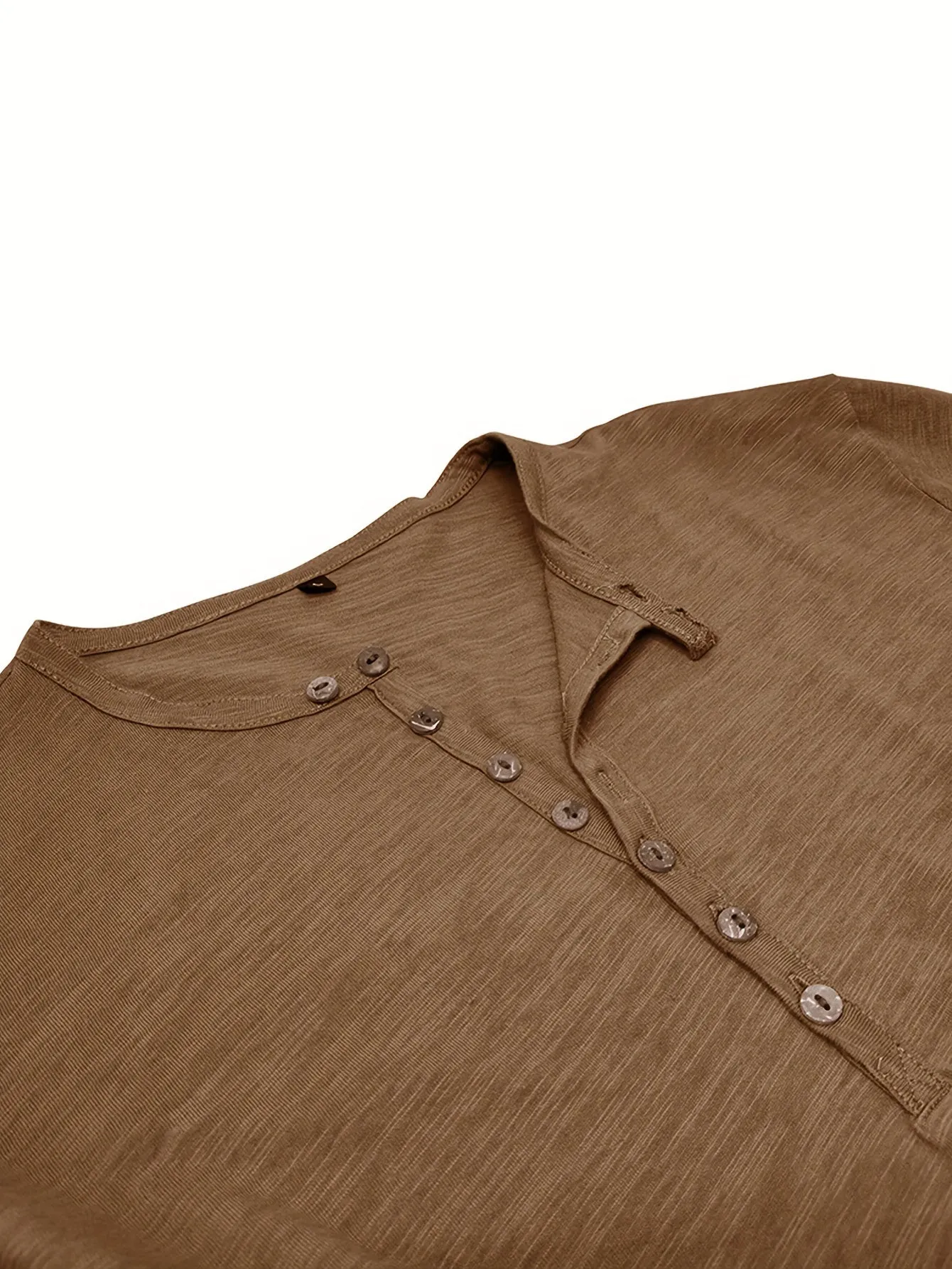 ManWarm - Heren Lange Mouw Casual Henley Shirt met Knopdetail