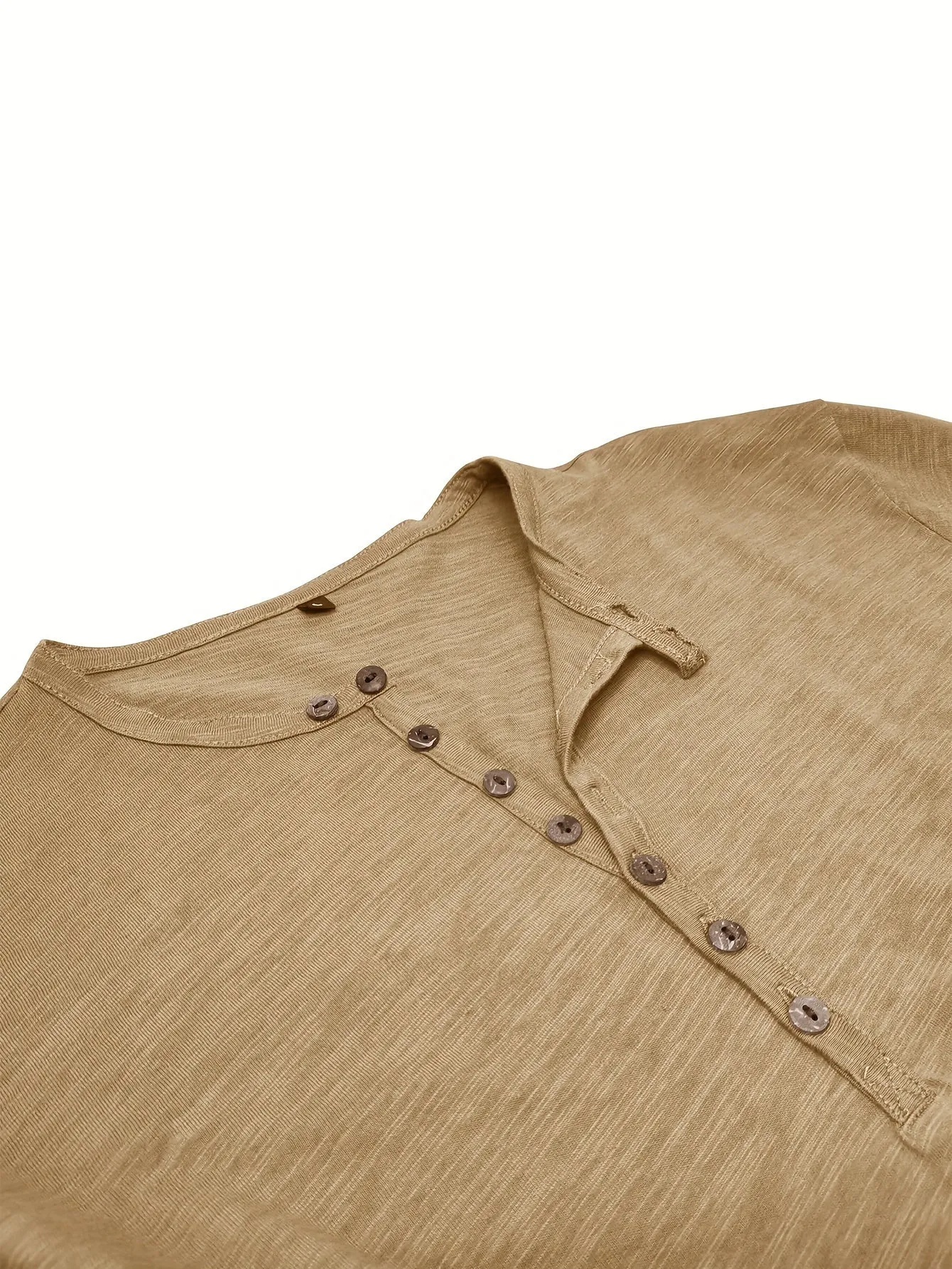 ManWarm - Heren Lange Mouw Casual Henley Shirt met Knopdetail