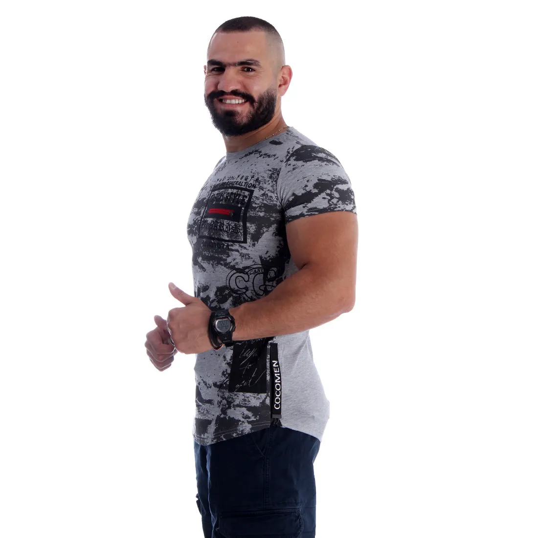 Men T-shirt- gray / made in Turkey -3340