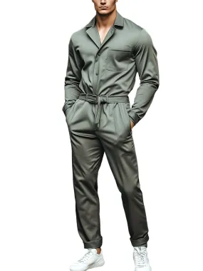 Men's Casual Long Sleeve Jumpsuit