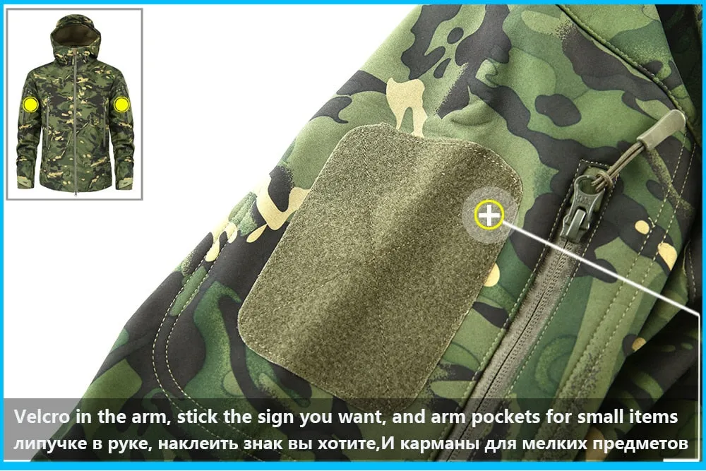 Men's Military Camouflage Fleece Jacket Army Tactical Clothing