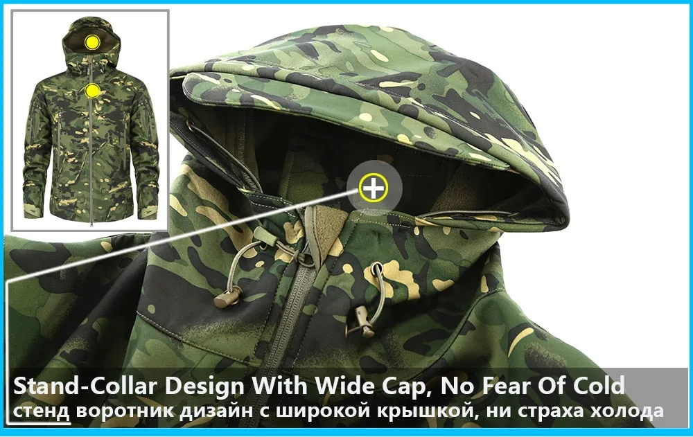 Men's Military Camouflage Fleece Jacket Army Tactical Clothing