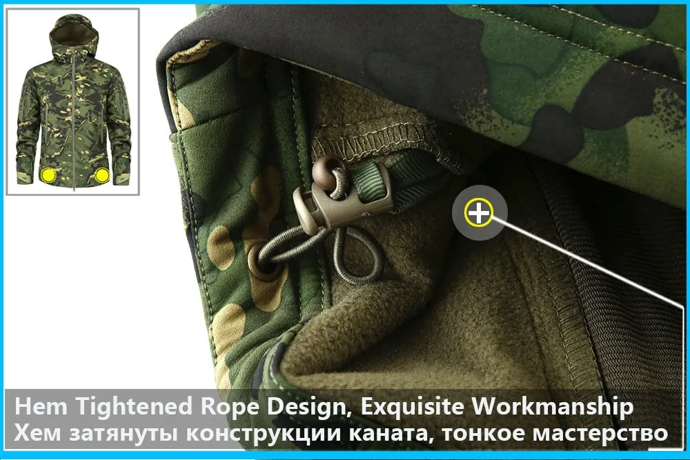 Men's Military Camouflage Fleece Jacket Army Tactical Clothing