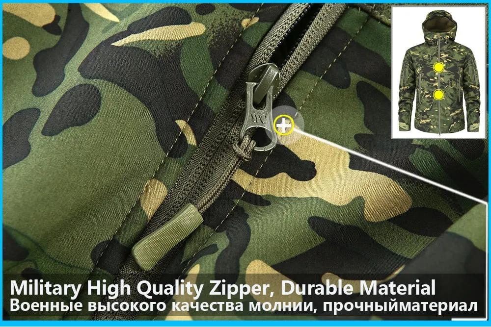 Men's Military Camouflage Fleece Jacket Army Tactical Clothing