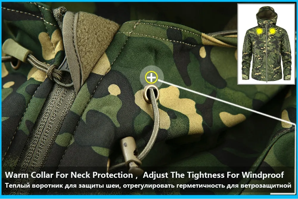 Men's Military Camouflage Fleece Jacket Army Tactical Clothing