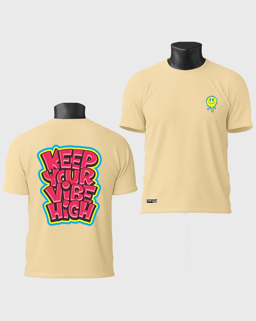 Mens Regular Tshirt Funky Keep Your Vibe High