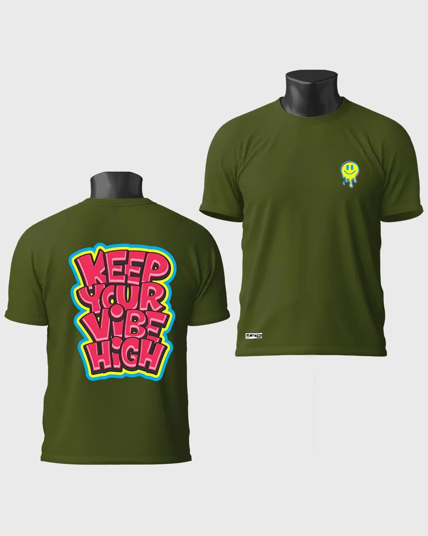 Mens Regular Tshirt Funky Keep Your Vibe High