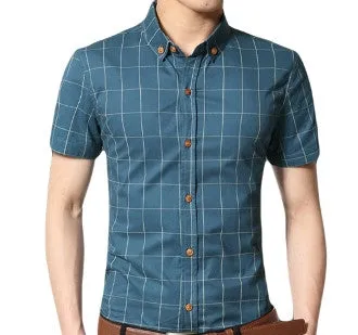 Mens Short Sleeve Checked Shirt