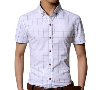 Mens Short Sleeve Checked Shirt