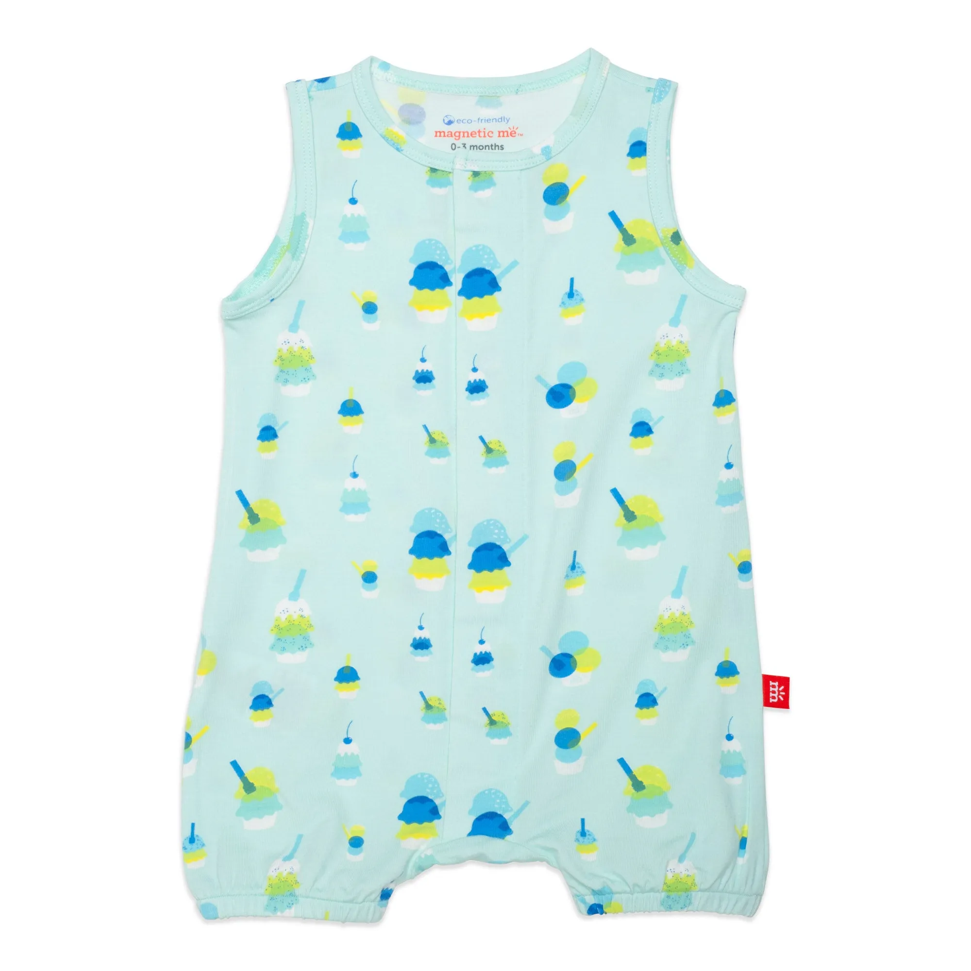 Modal Magnetic Tank Romper - Green Sundae Funday