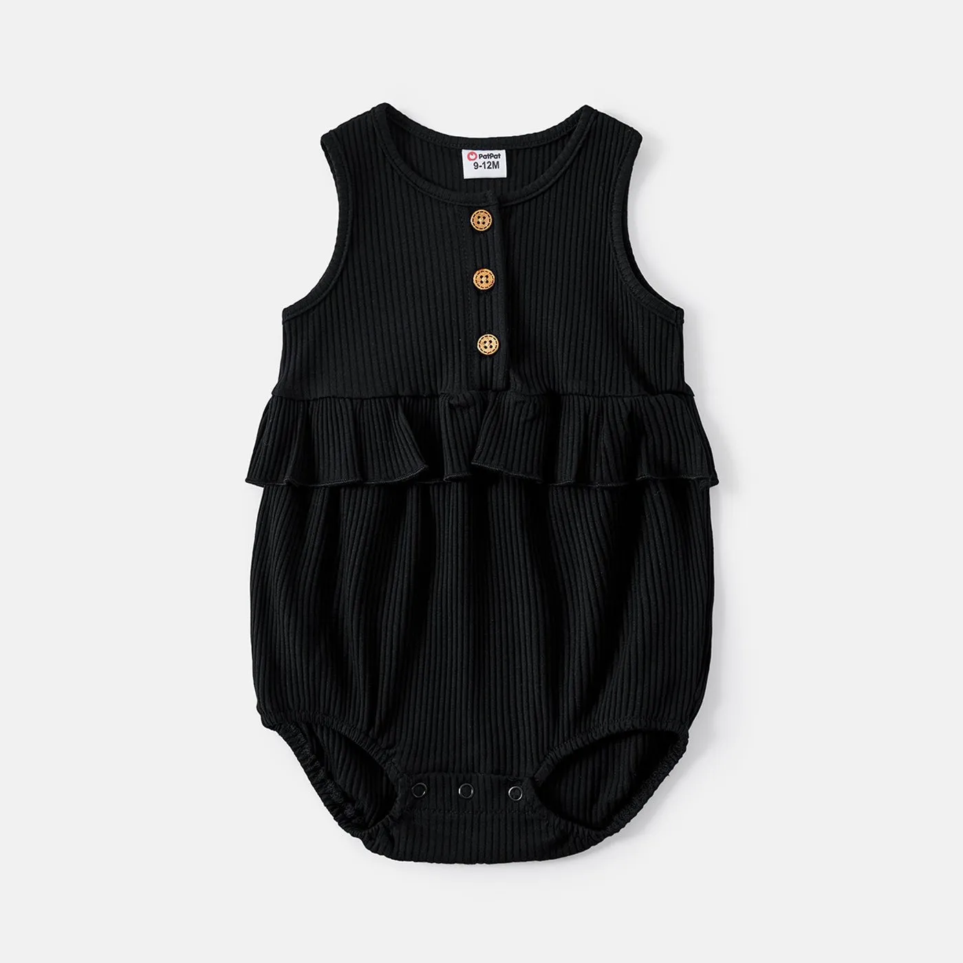 Mommy and Me Black Cotton Ribbed Halter Bodycon Dresses