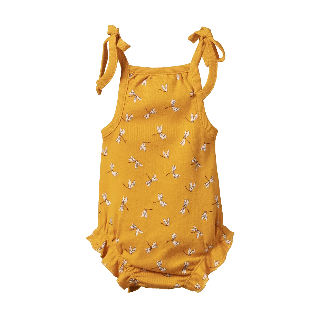 Nature Baby Ruffle Suit - Dragonfly Honey Print