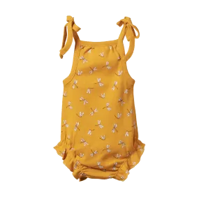 Nature Baby Ruffle Suit - Dragonfly Honey Print